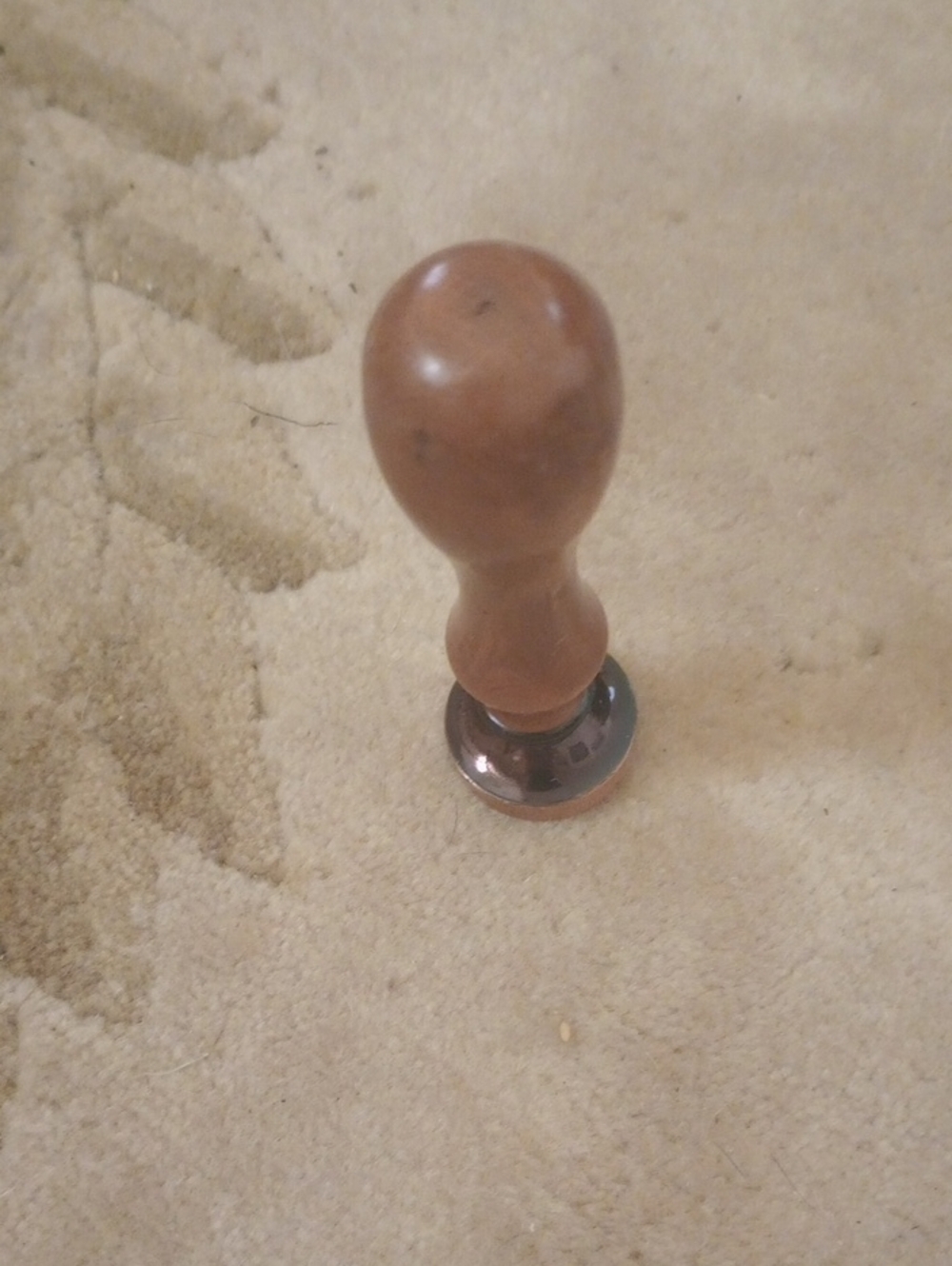 Pier 1 Brown Wooden Calligraphy "R" Wax Stamp with Dark Base